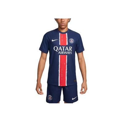 Paris Saint-Germain с круглым вырезом и логотипом, модная повседневная футбольная рубашка с коротким рукавом, домашний матч 2024/25, мужские топы, синий, белый, FN8774-411