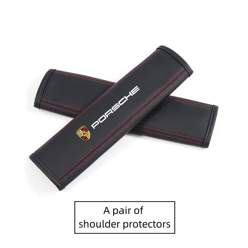 Car Seat Belt Shoulder Pad Headrest Neck Protection Pillow For Porsche Cayenne Panamera Macan 911 718 Cayman 918 Pajun Accessory