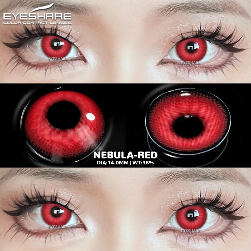 Eyeshare 1 Pair Cosplay Color Contact Lenses for Eyes Anime Accessories Pink Lense Halloween Fashion Cosmetic Pupil Eyes Lenses