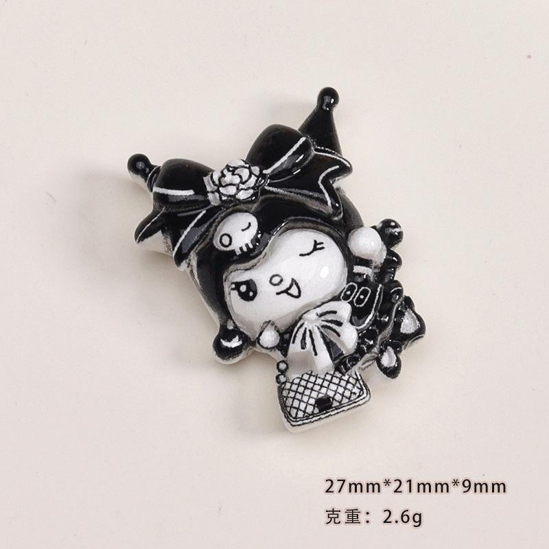20/100PCS Cartoon DIY Resin Accessories Accessories Black and White Cream Gel Hair Clip Phone Case Shoe Buckle Pendant
