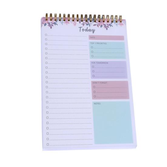 Записная книжка To-Do на спирали, защитный чехол из бумаги плотностью 100 г/м2, недатированный блокнот-планировщик формата А5