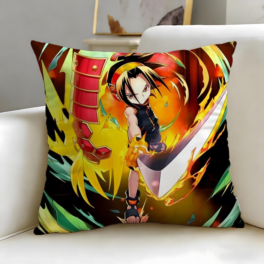 anime Shaman King Cushion Cover Soft EasyWash Pillow Case Versatile for Couch Bed Travel and Office