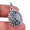 Натуральный снежный обсидиан 925 пробы стерлингового серебра ювелирная подвеска 1,25" j6K11