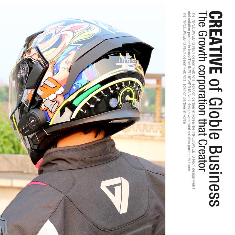 Bluetooth Motorcycle Helmets Full Face Helmet Flip Up Double Lens Anti-Fog Design Moto Helmet For Motorcyclist