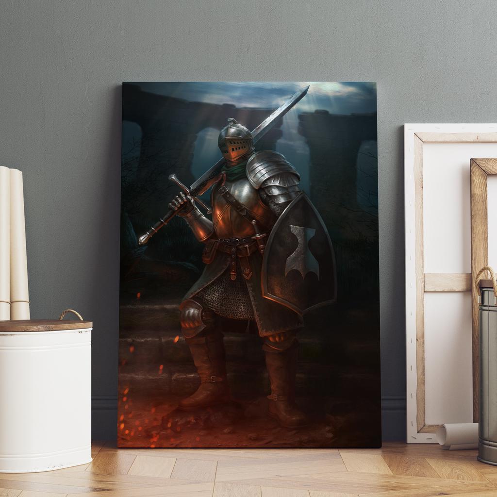 Classic Game Dark Souls Figure Canvas Painting Print Poster For Living Room 80s Retro Art Home Wall Decor Picture Game Fan Gift