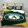 Athletics Oakland Emblem 3pcs Bedding Set,Including 1pc Duvet Cover And 2pcs Pillowcases Perfect Gift for Christmas,Ideal for Bedroom, Dormitory