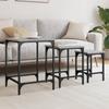  Coffee Tables That Slide Under Each Other, 3 Pieces, Grey Sonoma Oak