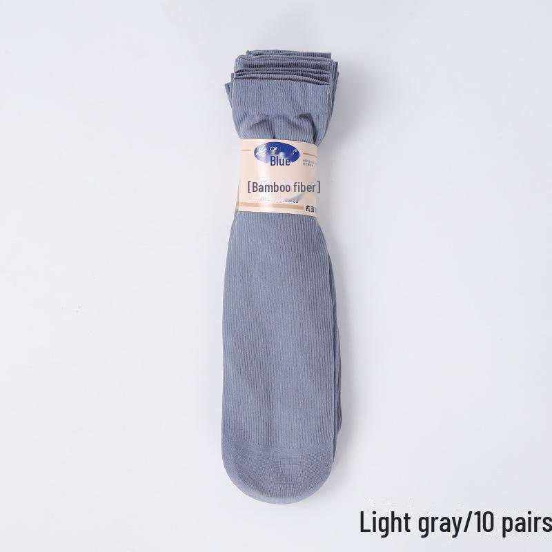 Ultra-thin Bamboo Fiber Socks for Men: Breathable, Sweat-Absorbent, Mid-Tube, Solid Color - Ideal for Spring and Summer Casual or Business Wear.