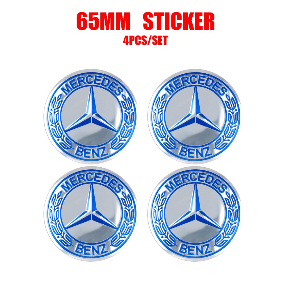 56/60/65mm Aluminum Auto Wheel Center Cap Stickers Benz Badge Tire Accessories For Mercedes Benz G S R C E B A Class E300 S200