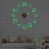 DIY 3D Wall Clock Luminous Frameless Design Mirror Surface Sticker Large Modern Home Office Living Room Decor