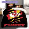KC Chiefs Pattern Bedding Home Decoration Birthday Gift ( 1 duvet cover + 2 pillowcase, without core),fan merchandise.