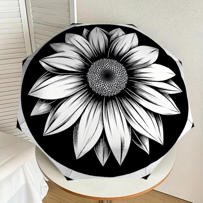 1pc Sunflower Mandala Design Umbrella with Plastic Handle,Suitable for All Seasons Home Travel Outdoor UmbrellaDD1043