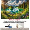 2D Green Forest Lake Scenic Photography Background Cloth