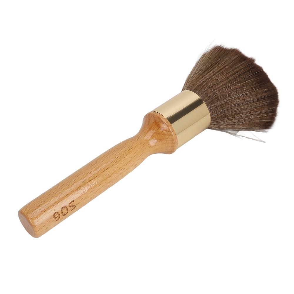 Ergonomic Handle Broken Hair Brush Beech Wood Barber Neck Duster Wooden Neck Duster Barber Use