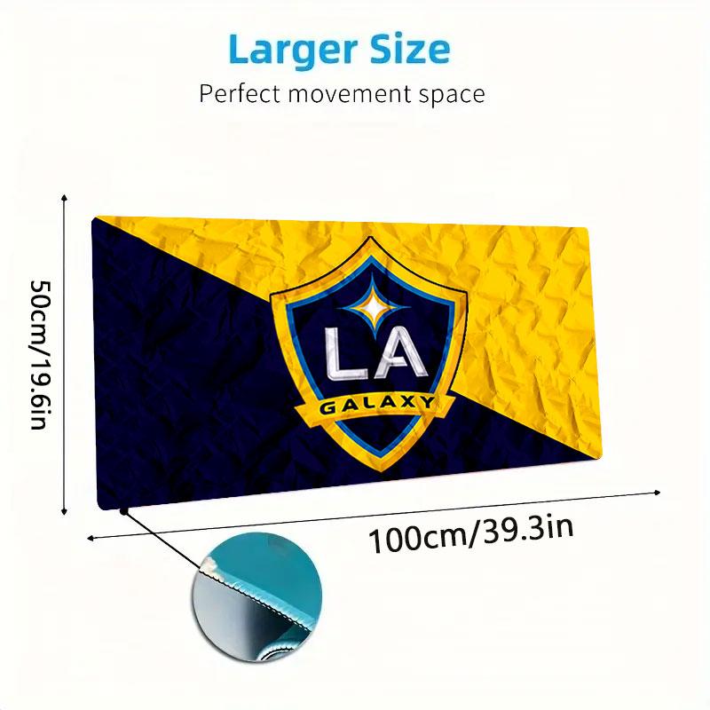 LA Galaxy Mouse Pad, Large Gaming Desk Mat, Non-slip XXL Mousepad for Laptop & Tablet, Mini PC Playmat with Stitched Edges