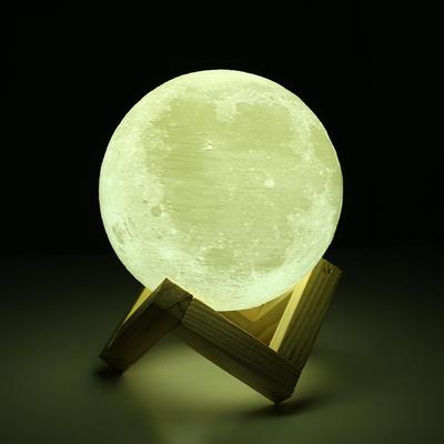 Перезаряжаемая лунная лампа с 3D принтом, светодиодный ночник, креативный сенсорный переключатель, лунный свет для украшения спальни, подарок на день рождения