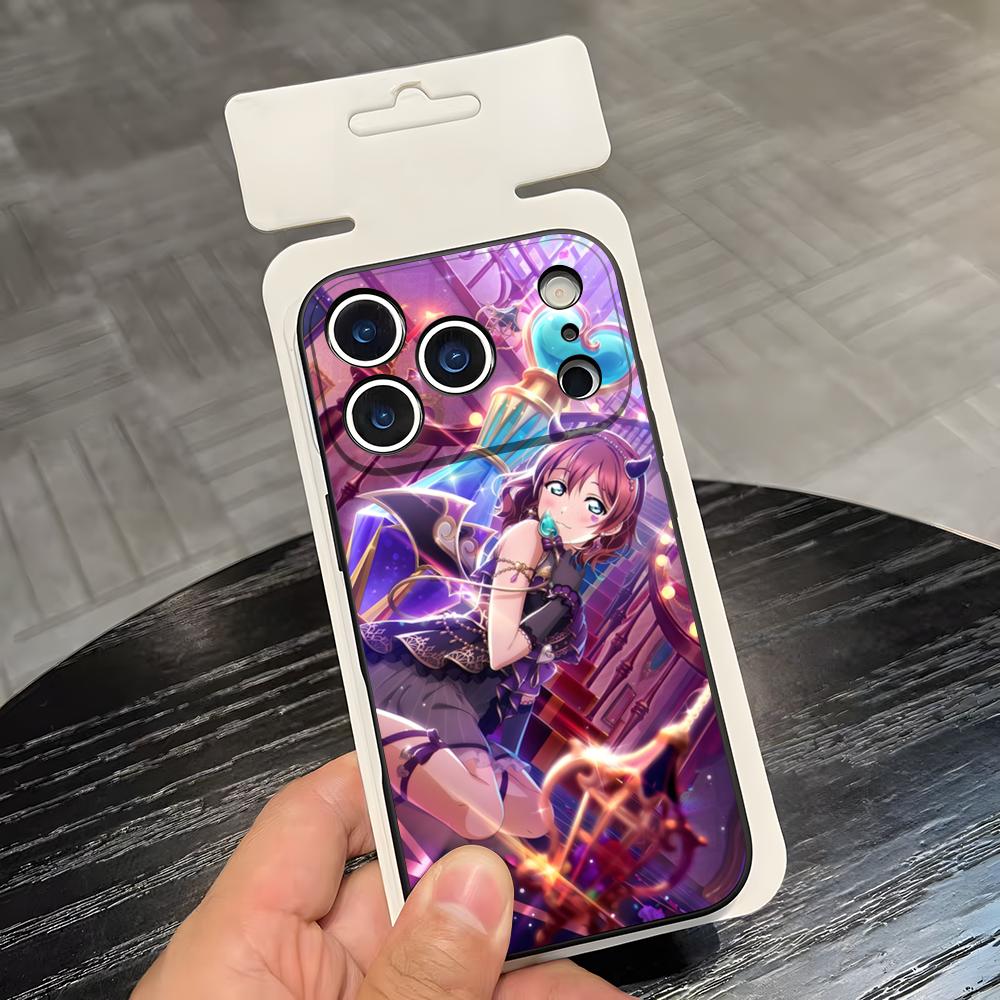 Чехол для телефона с аниме Love Live Для IPhone 17 Air 16 E Pro Max 15 14 13 Mini 12 Pro 11 Max Plus Черный Мягкий Чехол