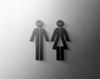 Black Color Toilet Sign Plate Acrylic 3D Wash Room Door Wall Art Label Sticker Wc Holder Signage Board Art Hotel Home Decoration
