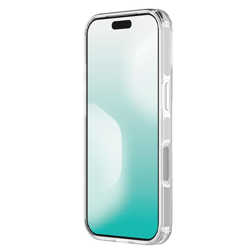 Magnetic Adsorption Transparent Case for iPhone 17, Full Coverage Airbag Shockproof Ultra Thin Protective Cover, Minimalist Menn Style, Pure White Pro