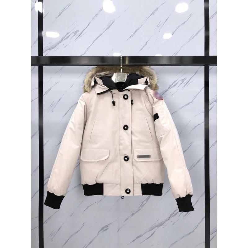 Canadian women's down jacket big fur collar winter warm tooling bomber jacket