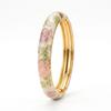 Flower Design Oil Drop Bracelet Wide Enamel Dropped Glaze Bangle Enameled Bracelets  Gift For Women