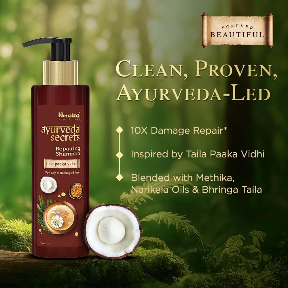 Himalaya Ayurveda Secrets Damage Repair Shampoo for Dry & Frizzy Hair 200 ml Pack of 1 Paraben Free