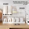 Sink Storage Rack Drain Cup Rack Carbon Steel Cup Storage Tray 2Layer Cup Storage Rack  Countertop