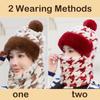 Houndstooth Pattern Plush Ski Mask Scarf Hat Breathable Neck Cover Face Cap  Camping