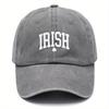pc Unisex Retro Washed Baseball Cap with IRISH Clover Design  Adjustable Button Mixed Colors Stylish Style for Outdoor Spo
