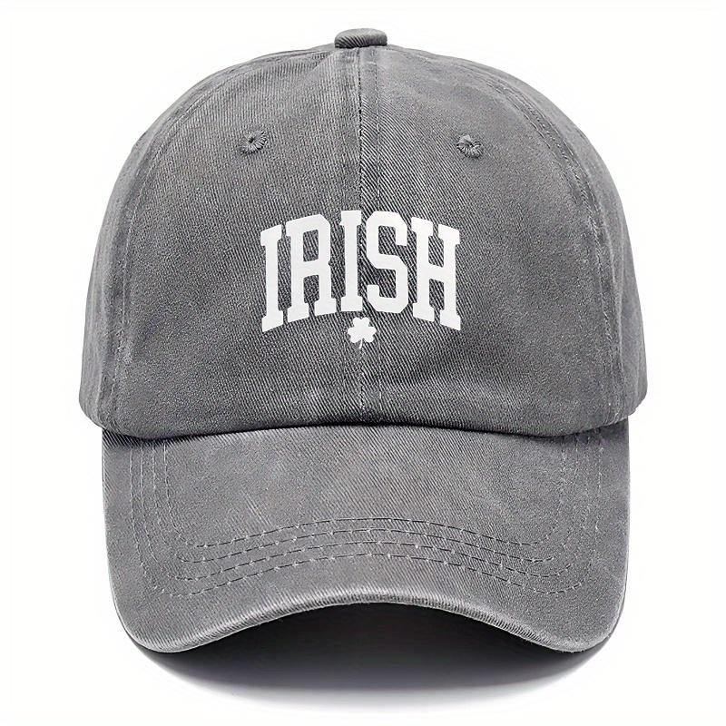 pc Unisex Retro Washed Baseball Cap with IRISH Clover Design  Adjustable Button Mixed Colors Stylish Style for Outdoor Spo