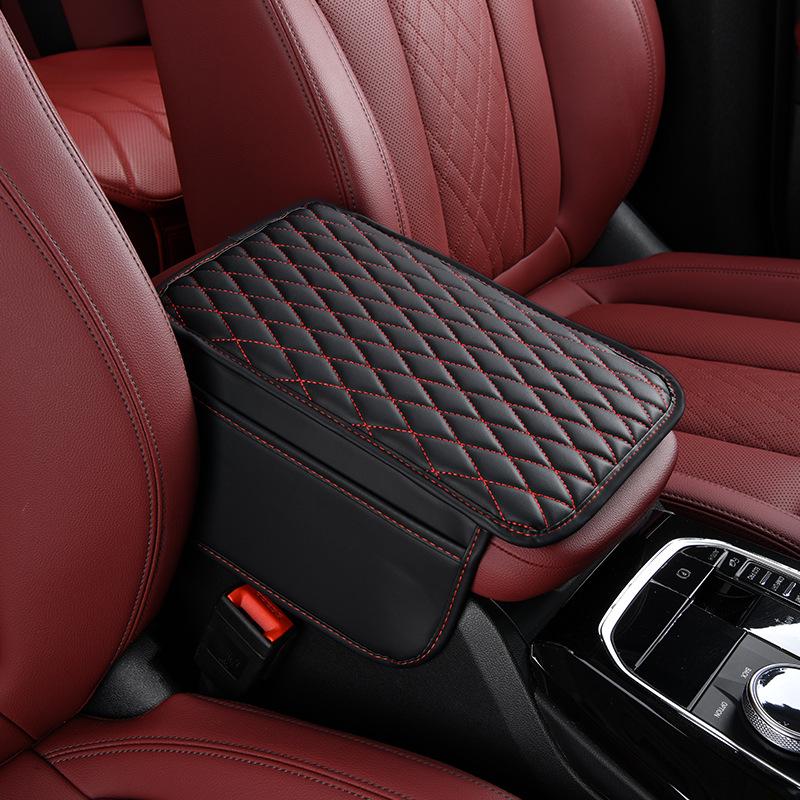 Универсальная автомобильная накладка на подлокотник Diamond с боковыми карманами - защитный чехол для центральной консоли