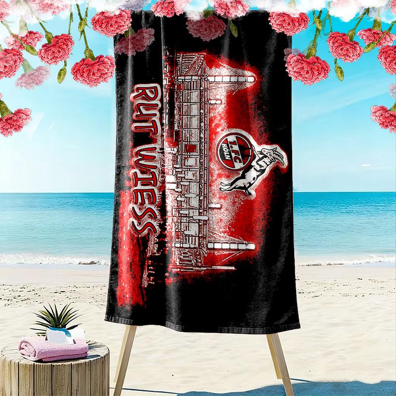 FC Köln Logo Print Beach Towel, Large Soft Quick Dry Towel for Beach Camping Swimming