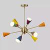 Multicolored 12 Arms Sputnik Brass Chandelier Iconic Design Ceiling Pendant Light Fixture