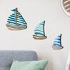 Ocean Theme Sailboat Hanging Sign Retro Ocean Sailboat Decor  For Summer Home Room