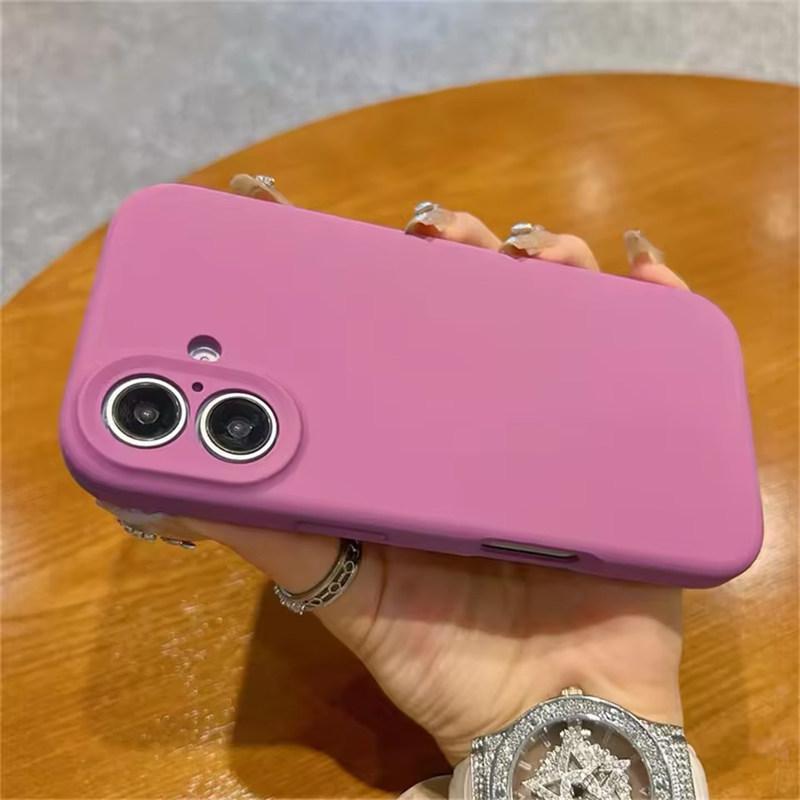 Высококачественный жидкий мягкий силиконовый чехол для телефона для iPhone 16 15 14 12 13 Pro Max Plus Защита камеры Ударопрочный бампер Задняя крышка