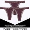 FINETOO 3PCS/Set Sexy S-XL Women Cotton Panties G-string Woman's Underwear Girl Lace Female Lingerie T-Back Lady Thong Intimates
