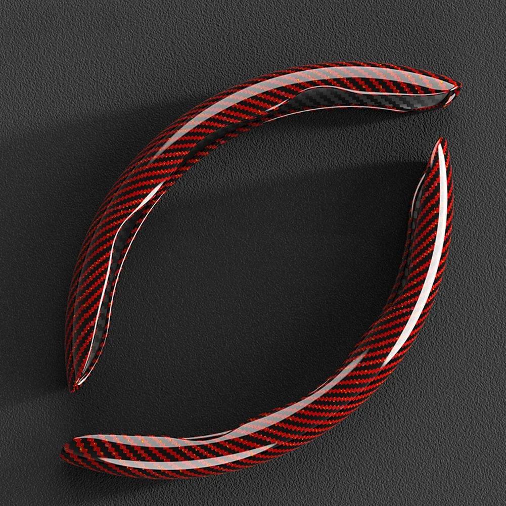 2 шт. чехол рулевого колеса автомобиля из углеродного волокна силикона на заказ противоскользящий усилитель чехол автомобильные аксессуары для Auto Deco 2024