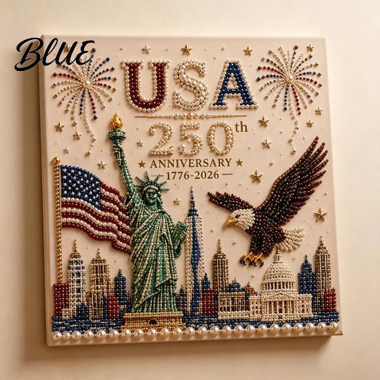 Картина Флаг США 250-летие Жемчужный Набор США DIY Искусство Патриотический Набор для Творчества Набор Бусин для Новичков Взрослых Расслабление