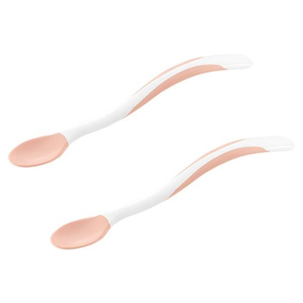 Richell TLI Soft Early Weaning Spoon Small, Mixed Colors, 2 Pieces
