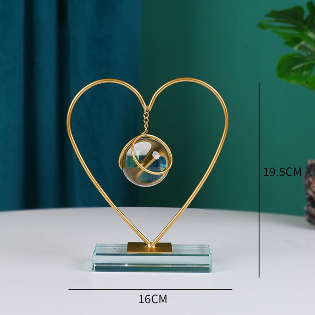 Crystal Ball Ornaments, Wrought Iron Ornament Display Stand Half Moon Love-shaped Round Shape Oval, Light Creative Geometric Home Decorations