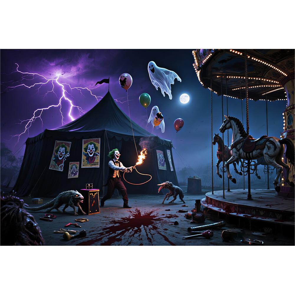 Horror Haunted House Tapestry Photography Background Halloween Vampire Scary Ghost Photo Studio Portrait Decor Backdrop