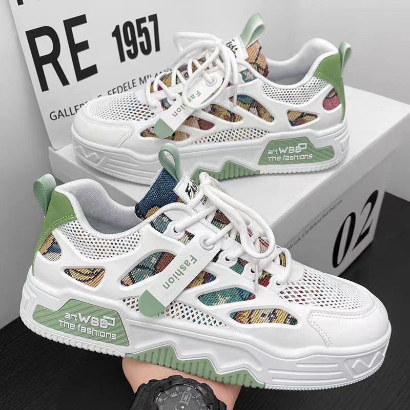 Весенние мужские кроссовки 2025 года, дышащие, для скейтборда, удобные повседневные кроссовки на платформе, мужская обувь для тенниса