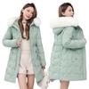 Winter Long Cotton Coat for Women Winter Coat Cotton Jacket Slim Fit Thickened Large Fur Collar Cotton Coat