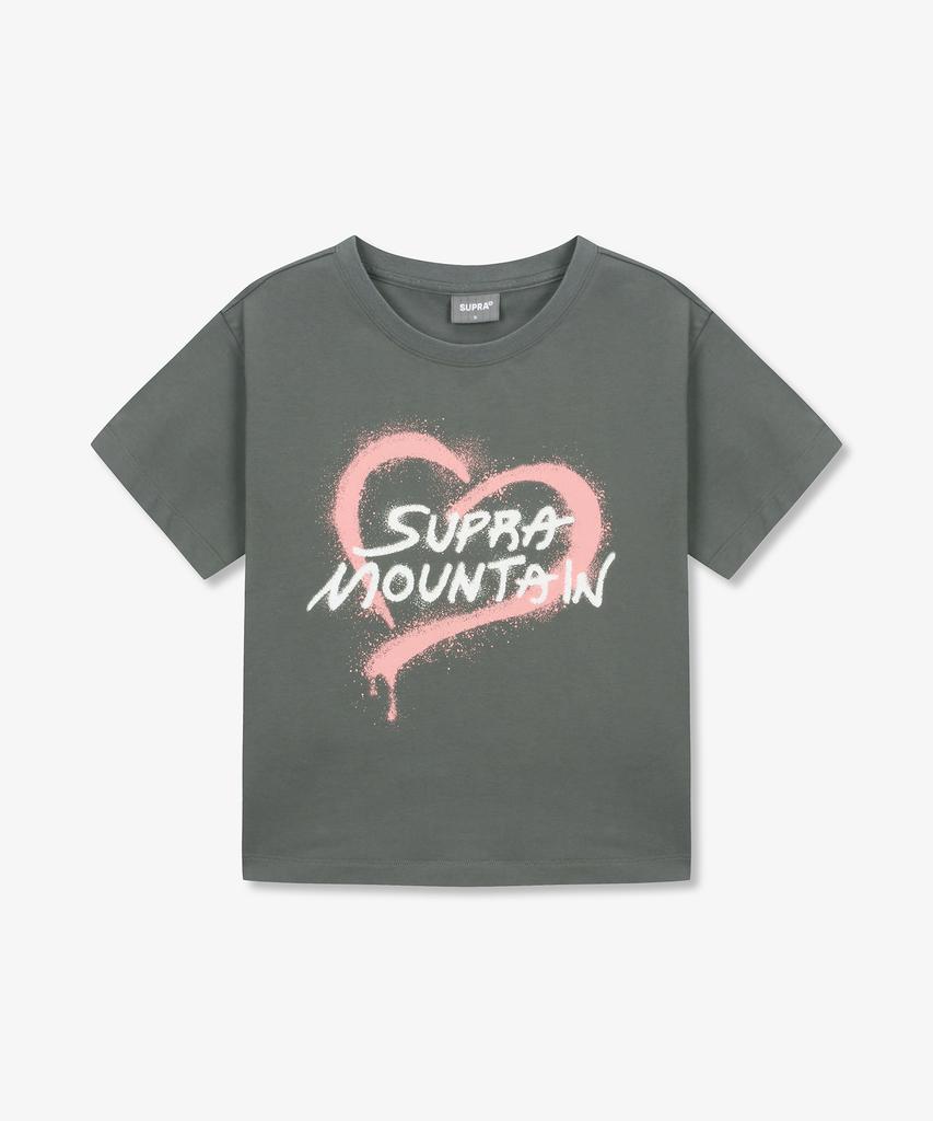 Женская футболка SUPRA с принтом-сердцем (Серый)