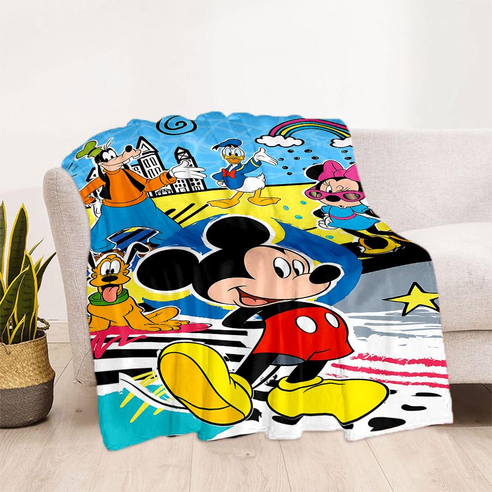 Mickey Mouse Castle Fantasy Flannel Blanket-Soft and Suitable for Sofas,Beds,Offices,Travel,All Seasons,Great Gift for Holidays and Birthdays.