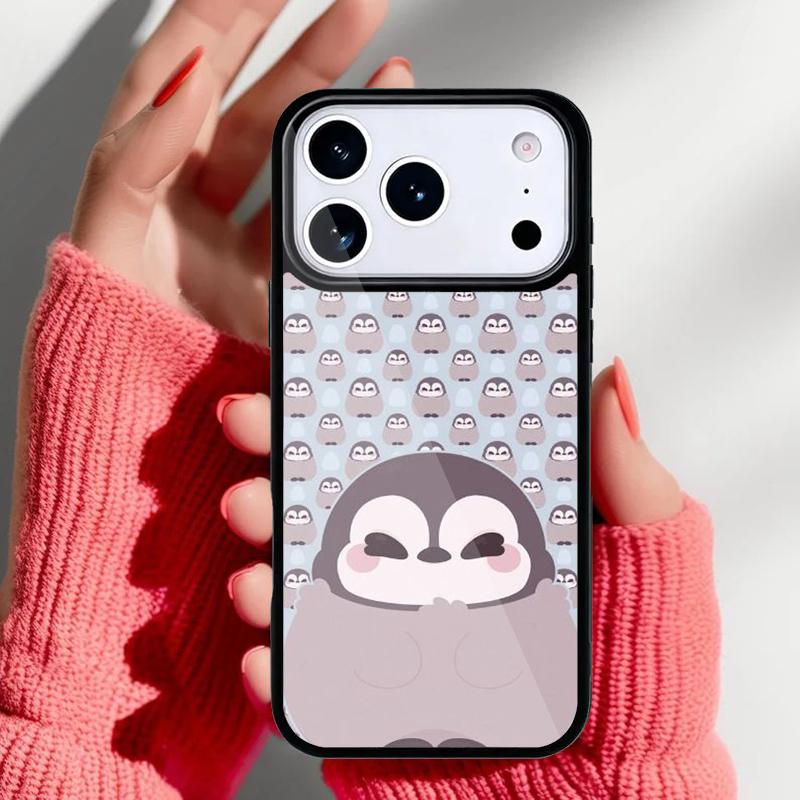 Милый Kawaii Чехол-пингвин для iPhone 17 16 15 14 13 Pro Max Задняя крышка для 12 11 Pro Coque