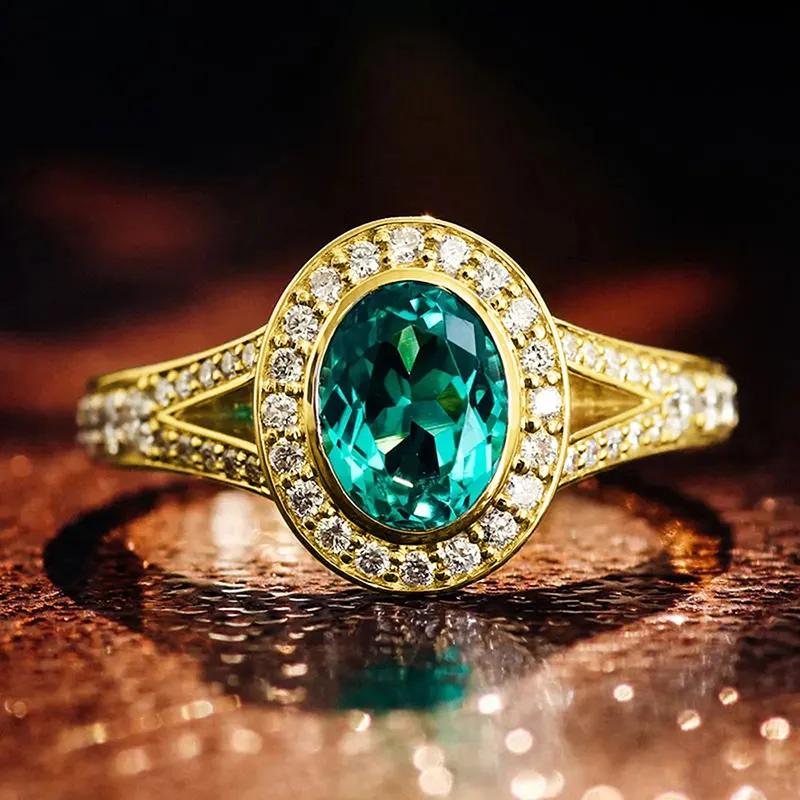 2026 New High-end Light Luxury Noblewoman Ring, Women's  Feeling, Oval Zircon Single  Fashionable Design Zircon