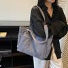 Lightweight Large Capacity Commuter Tote Bag Solid Color Shoulder Bag