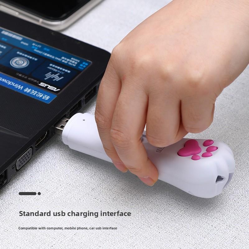 USB Charging Laser Cat Toy, Multi-pattern Cat Paw Print Cat Toy, Infrared Projection Cat Pen