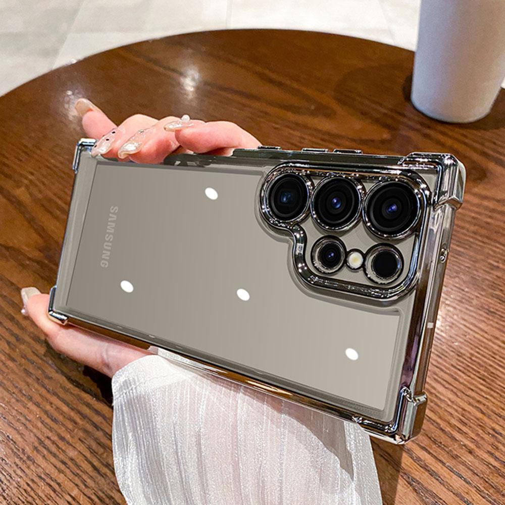 Роскошный Прозрачный Покрытие Ударопрочный Чехол для Samsung Galaxy S24 S23 FE S22 S21 S20 Plus Note10 20 Ultra Жесткий Бронированный Чехол